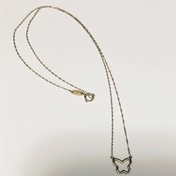 10k Solid Gold Butterfly Necklace
